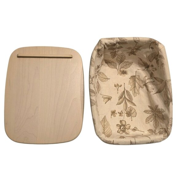 2001 Longaberger Card Keeper Basket Wood Lid Fabric Floral Liner Protector READ - Picture 4 of 13